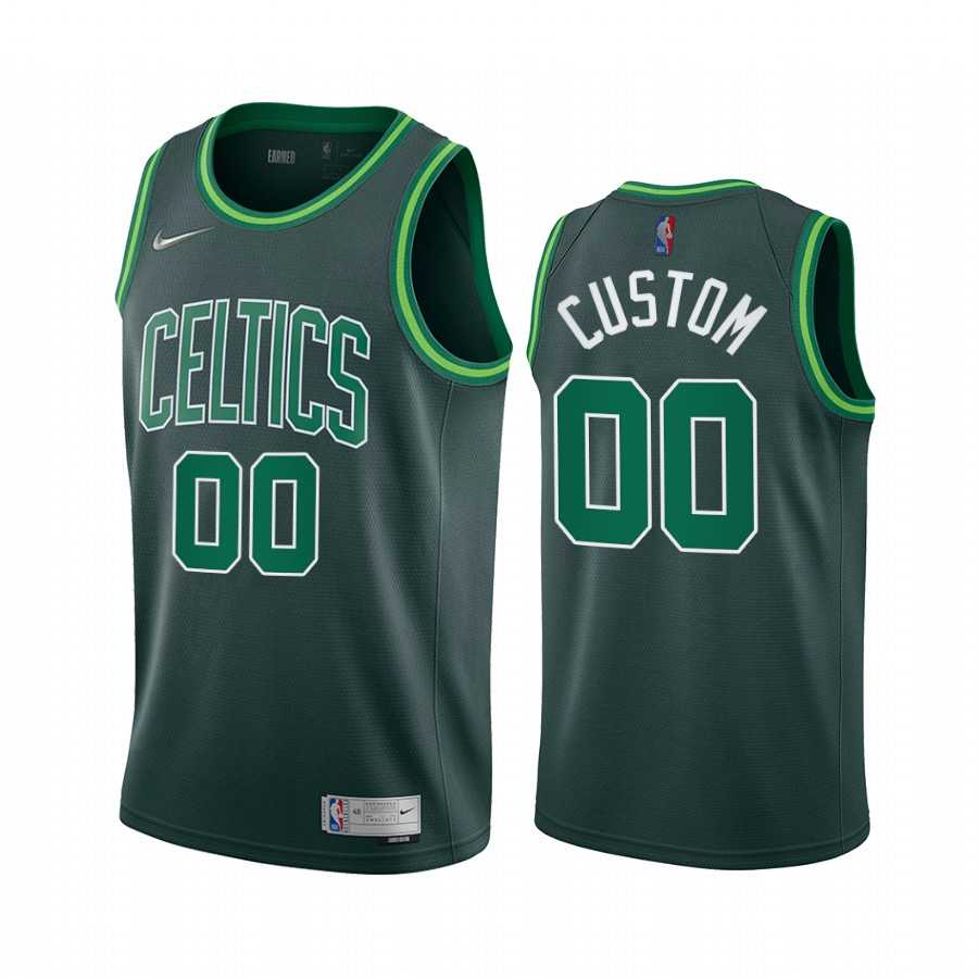 Men & Youth Customized Boston Celtics Green Swingman 2020-21 Earned Edition Jersey